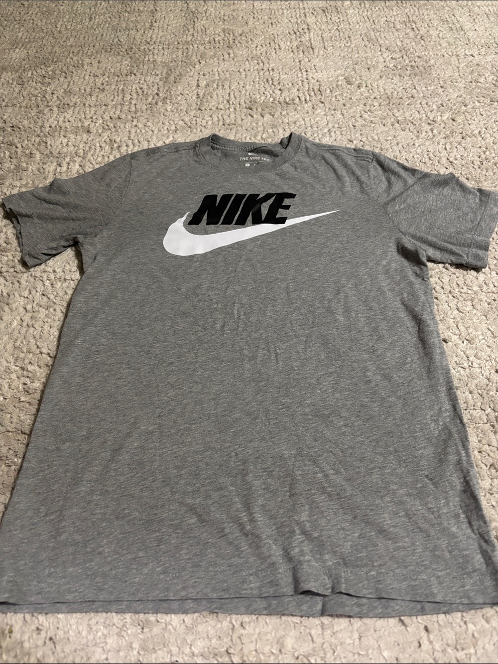 Nike Men's Gray Tee with Black and White Logo